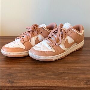 Nike Dunk Rose Gold and White Sneakers Women’s 10.5